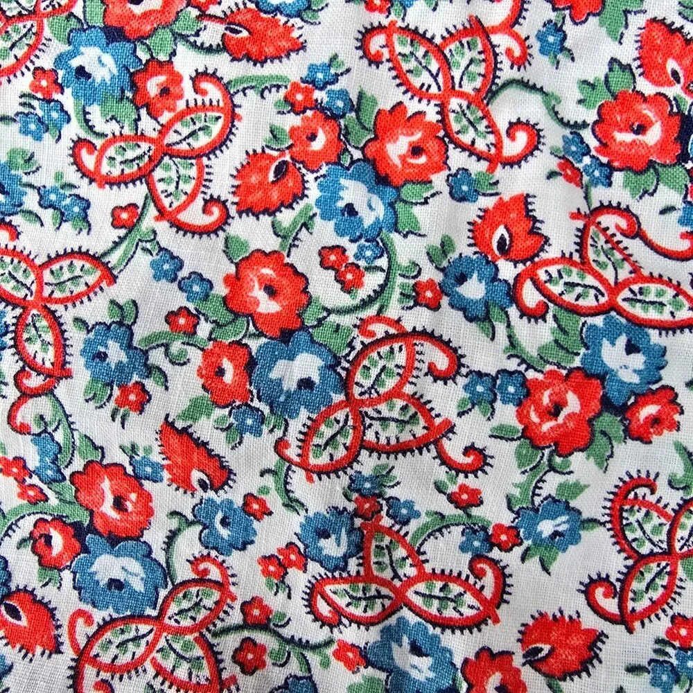 Vintage Crazy Quilt Top 1940s 50s Feedsack Patchwork Hand Embroidery 66x85